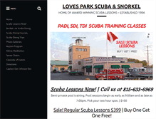 Tablet Screenshot of lovesparkscuba.com